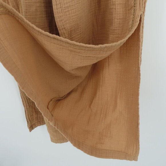 Aerie Women Small Brown Wide Leg Slit Slip On Pants Pockets Ruched Waistband - Picture 5 of 15